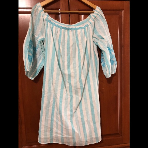 Crown and Ivy 2 Blue Striped Dress Size Medium NWT - Picture 9 of 9